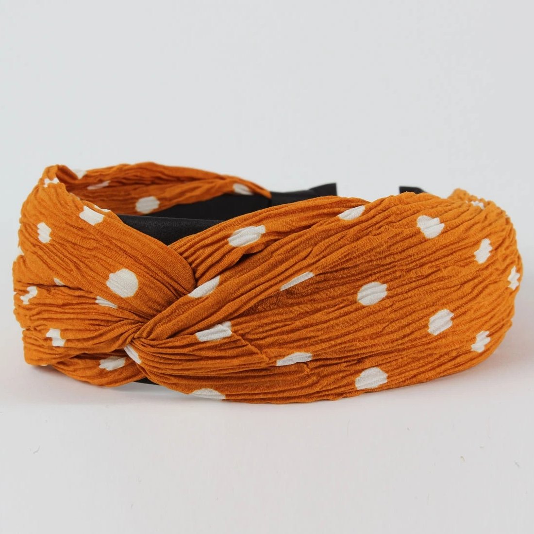 Orange And White Polka Dot Headband - Pretty Kitty Fashion