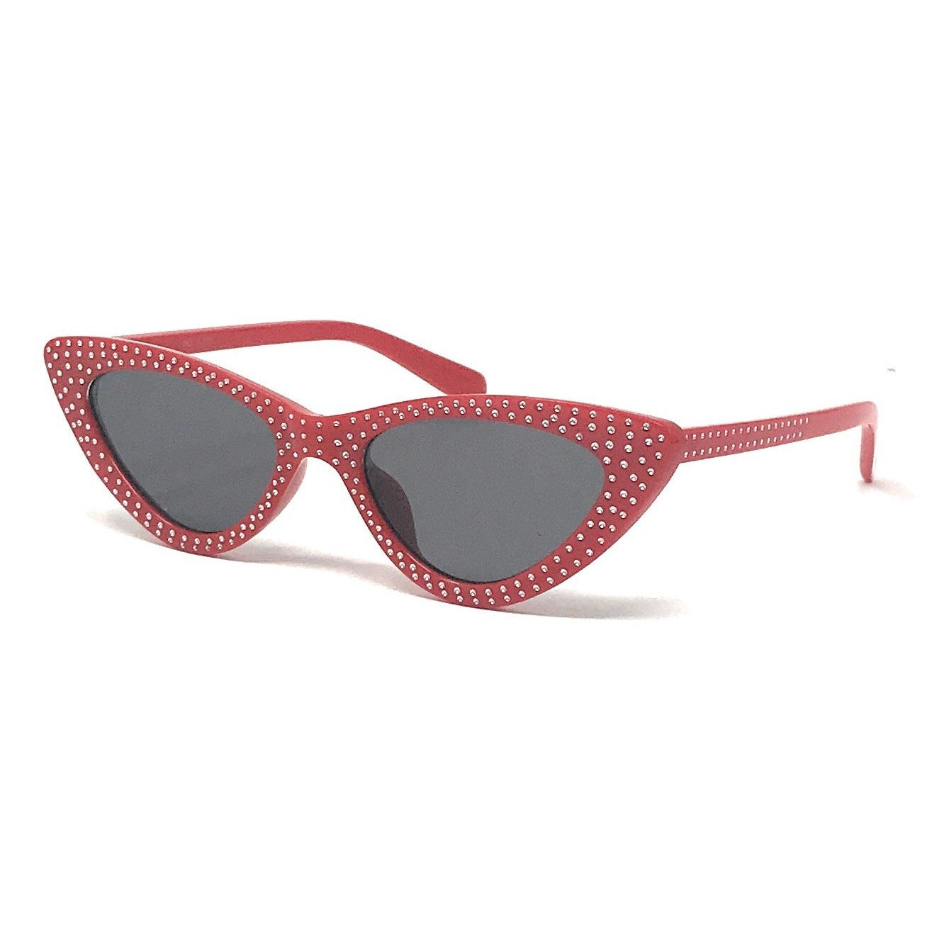Red and White Silver Polka Dot 1950s Vintage Sunglasses