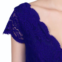 Jolie Moi Royal Blue Embroidered Lace Cap Sleeve Swing Dress - Pretty Kitty Fashion