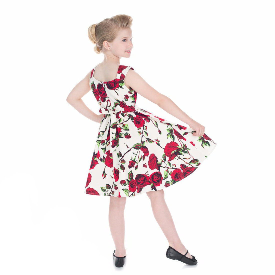 Red rose dress for baby girl store