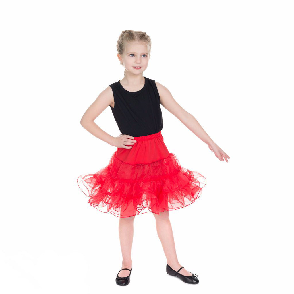 Little Kitty Girl's Red Petticoat Tutu - Pretty Kitty Fashion