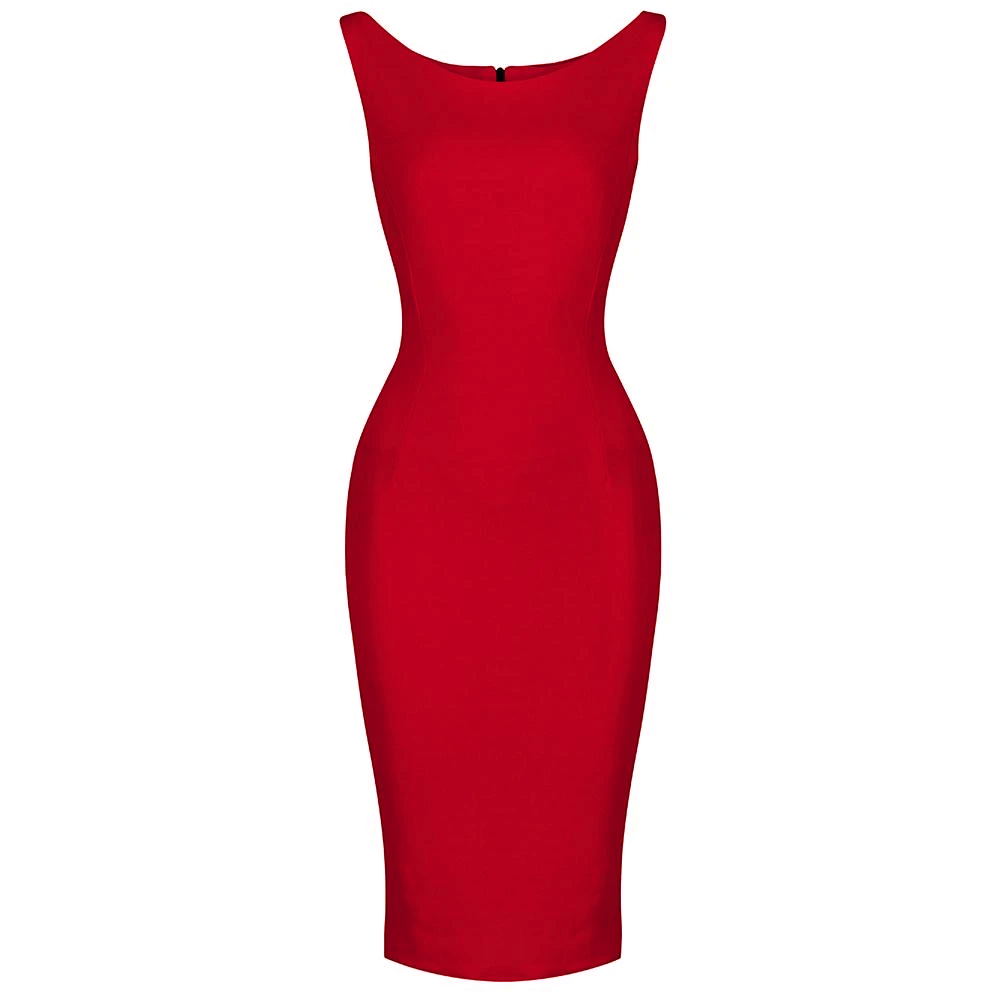 Red 40s Bodycon Sleeveless Hollywood Wiggle Dress – Pretty Kitty Fashion