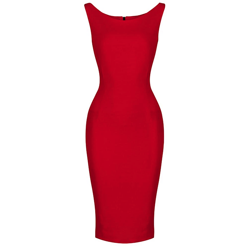 Red 40s Bodycon Sleeveless Hollywood Wiggle Dress – Pretty Kitty Fashion