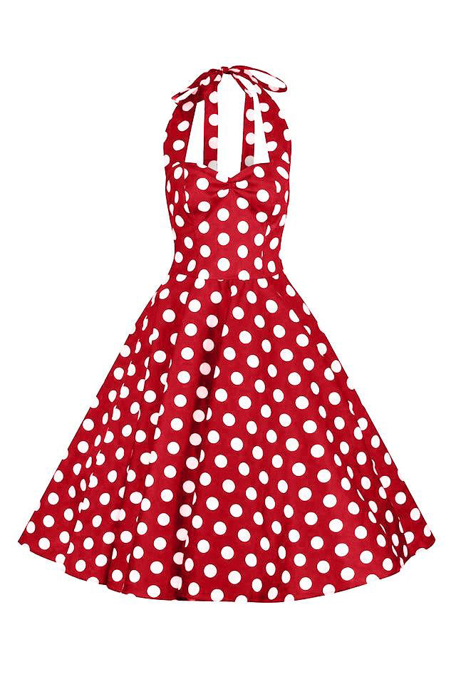 Red polka clearance dot 50s dress
