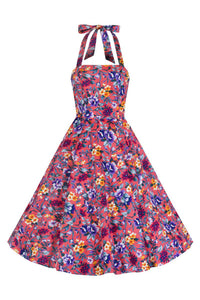 Pink Multi Floral Rockabilly Swing Dress - Pretty Kitty Fashion