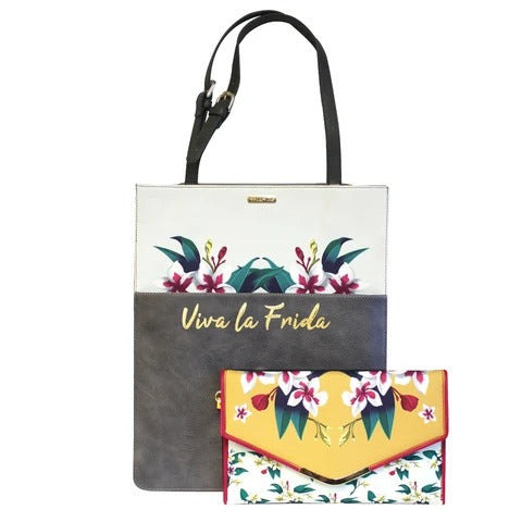Frida Kahlo Inspired 2-In-1 Tote Bag