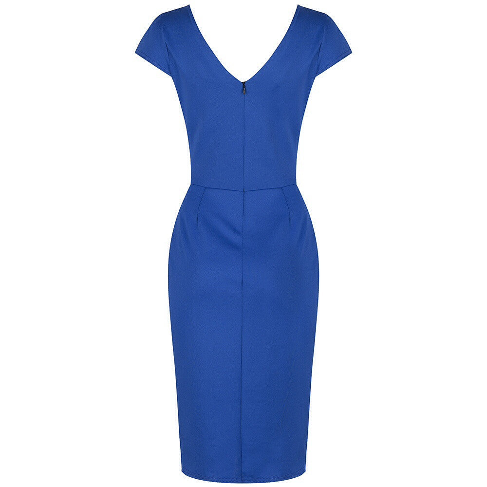 Royal Blue Capped Sleeve Bodycon Wiggle Dress Pretty Kitty Fashion Royal Blue Capped Sleeve Bodycon Wiggle Dress Pretty Kitty Fashion