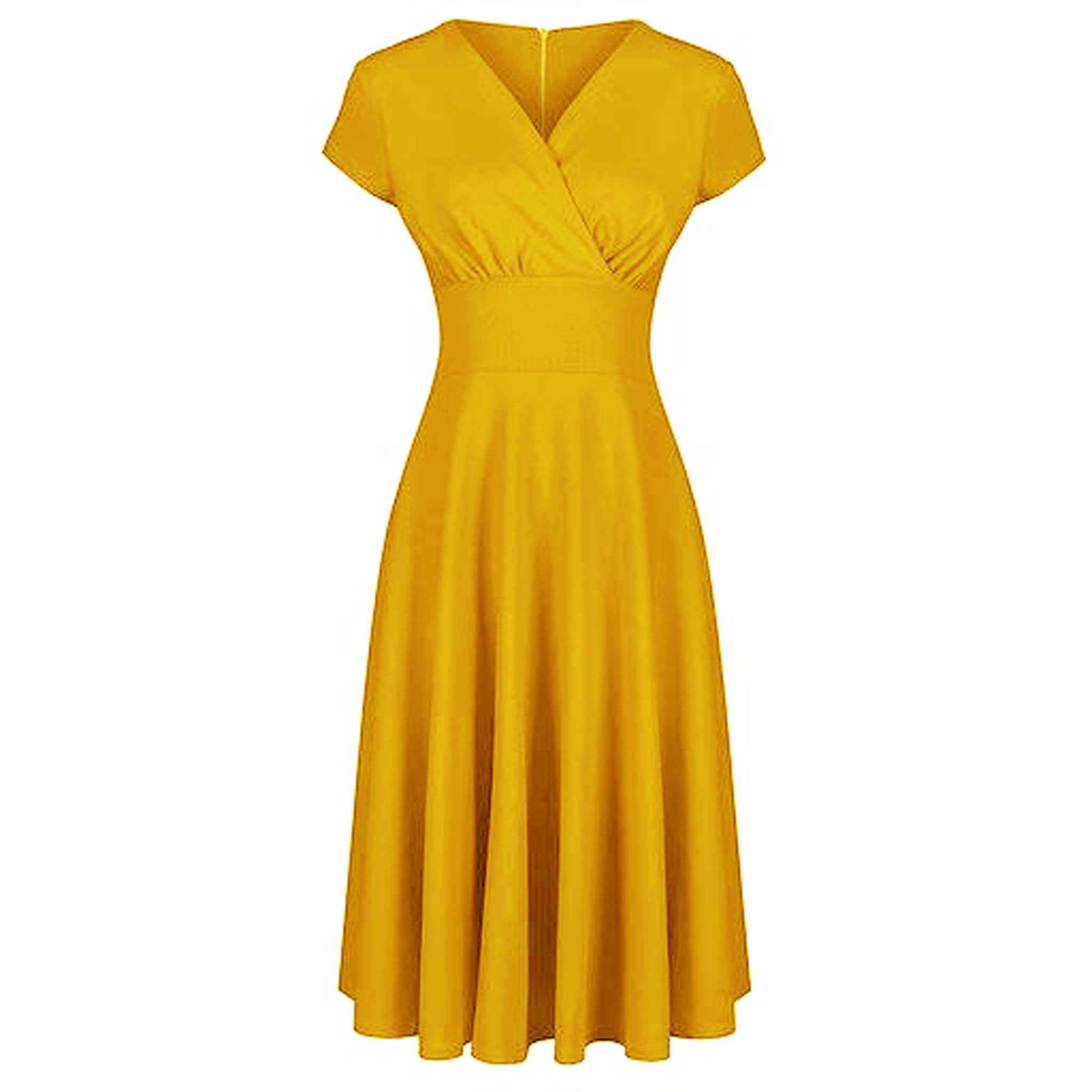 Yellow full 2024 sleeve dress