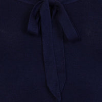 3/4 Sleeve Midnight Blue Stretch Bardot Bow Top Jumper - Pretty Kitty Fashion