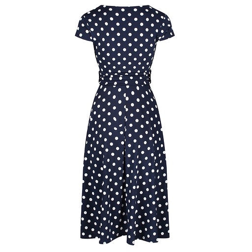 Navy blue polka hotsell dot midi dress