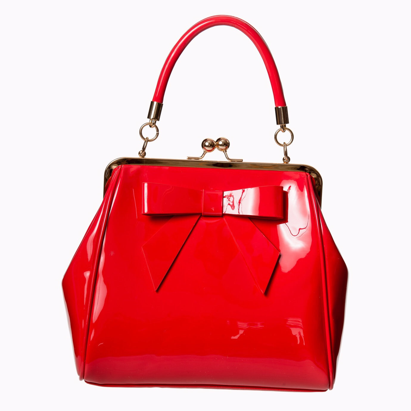 Red Retro Patent Handbag - Pretty Kitty Fashion