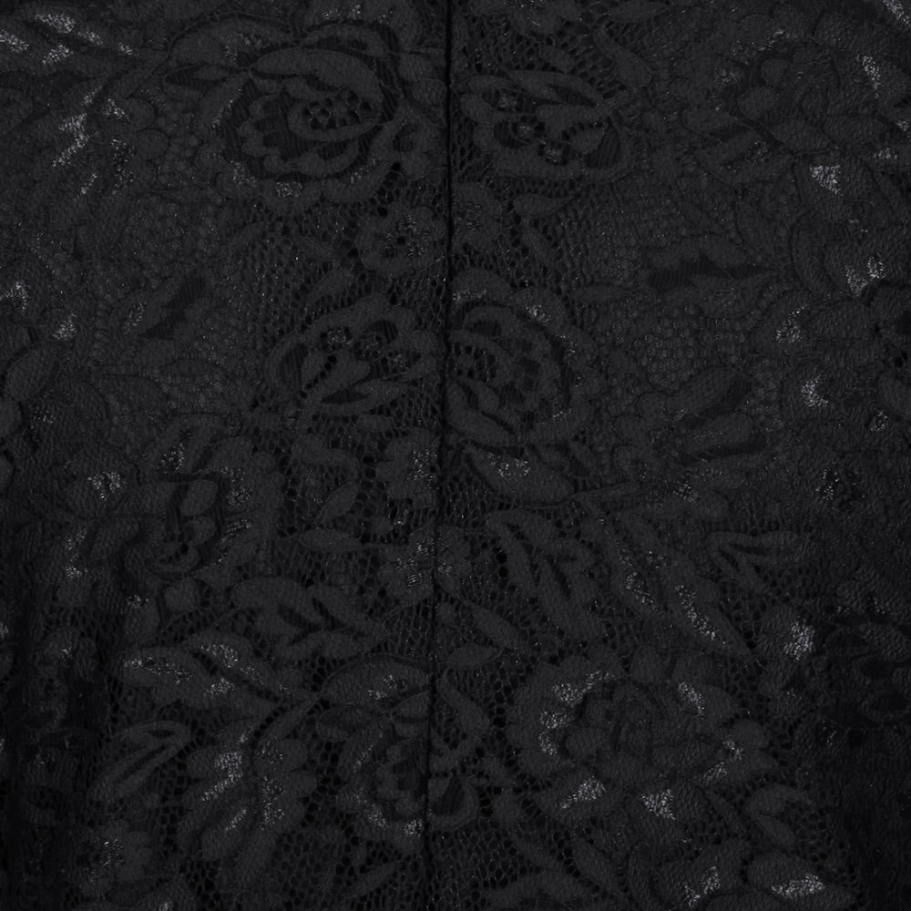Black Vintage Capped Sleeve Rose Lace Pencil Wiggle Dress - Pretty Kitty Fashion