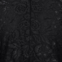Black Vintage Capped Sleeve Rose Lace Pencil Wiggle Dress - Pretty Kitty Fashion