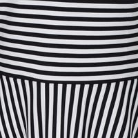 Black and White Striped Cap Sleeve Swing Dress - Pretty Kitty Fashion