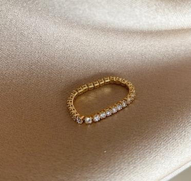 Gold CZ Stretch Ring