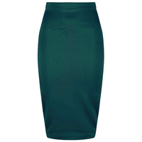 Classic Stretch Emerald Green Pencil Bodycon Midi Office Work Skirt - Pretty Kitty Fashion
