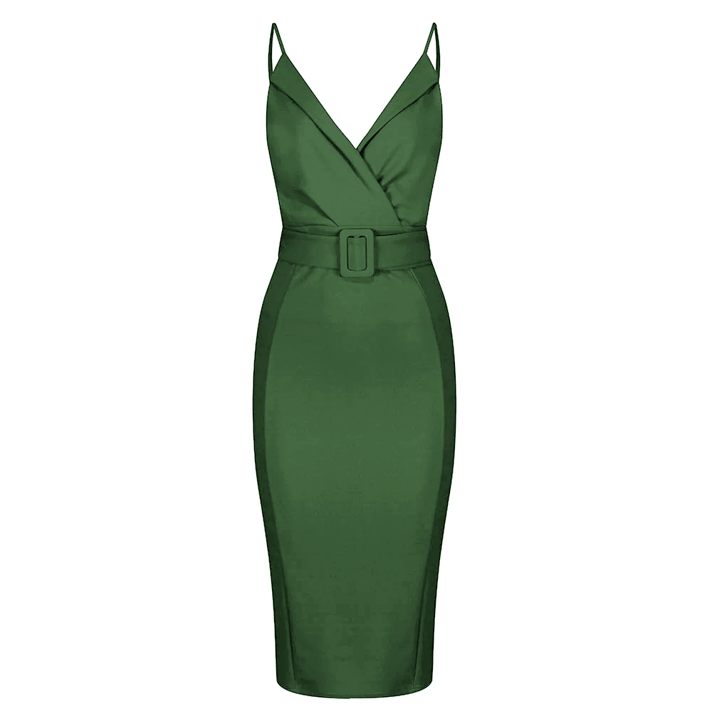 Emerald Green Strappy Bodycon Wiggle Dress