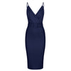 Navy Blue Strappy Bodycon Wiggle Dress - Pretty Kitty Fashion