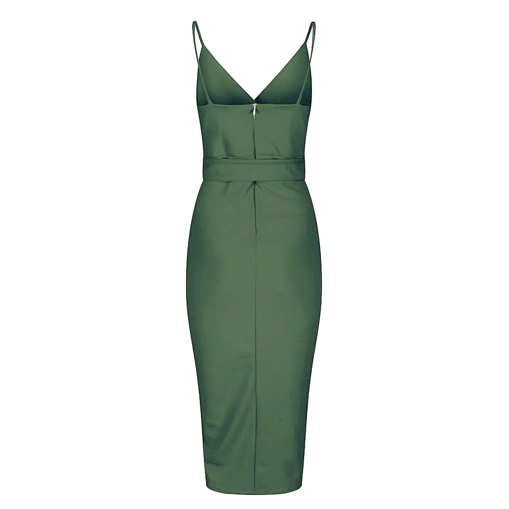 Emerald Green Strappy Bodycon Wiggle Dress